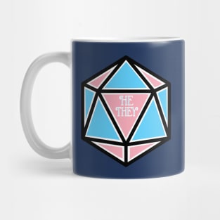 Trans Pronoun Pride D20 He / They Mug